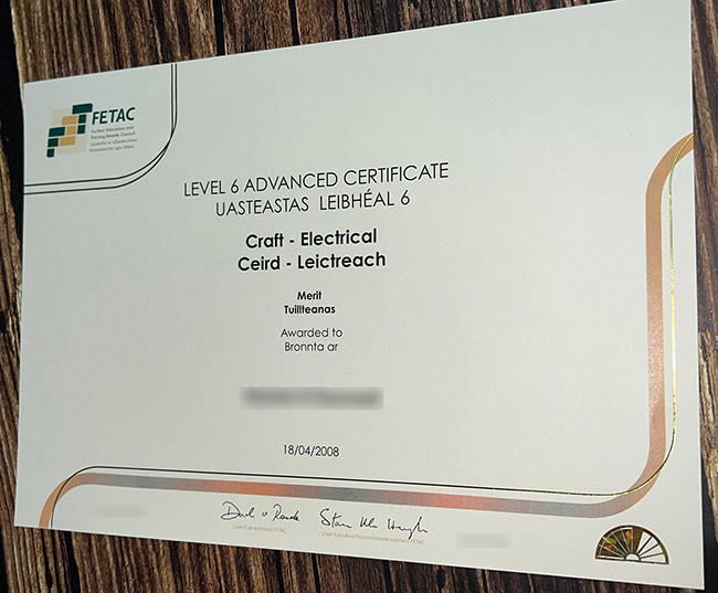 fetac level 6 certificate