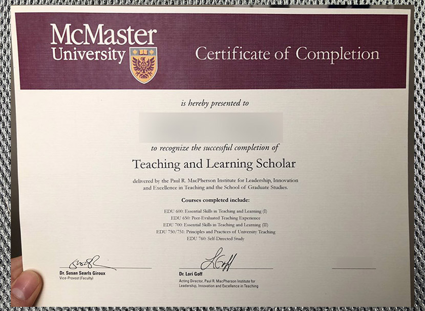 The highest-quality diploma from McMaster University McMaster University2
