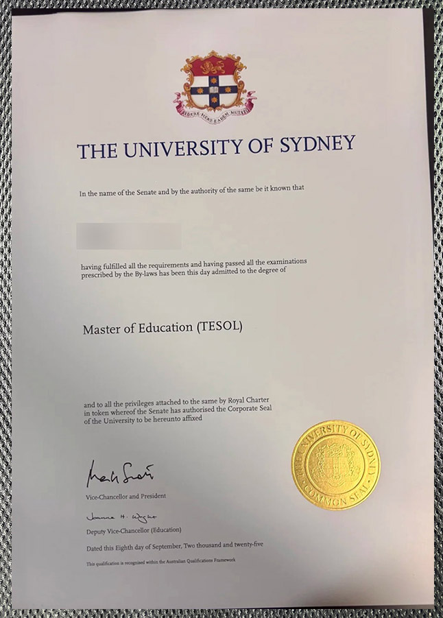 The highest-quality USYD university certificate University Of Sydney6