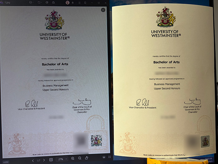 What is the Westminster University certificate like? University Of Westminster Certificate1