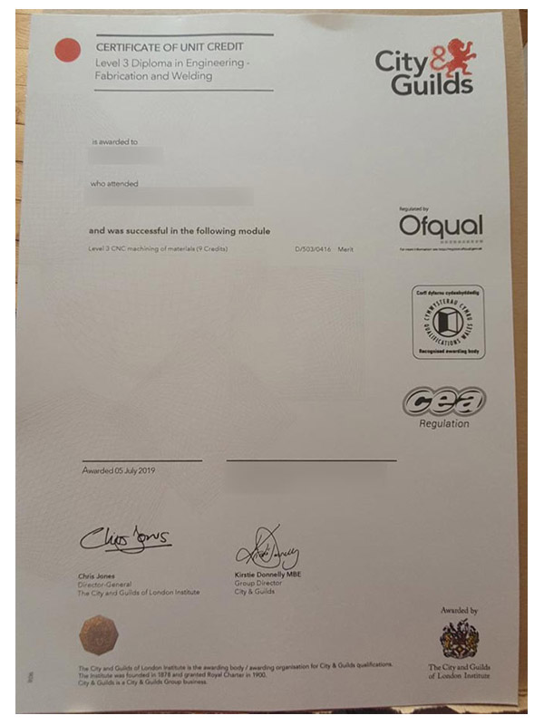 City and Guilds Welding Technology Certificate