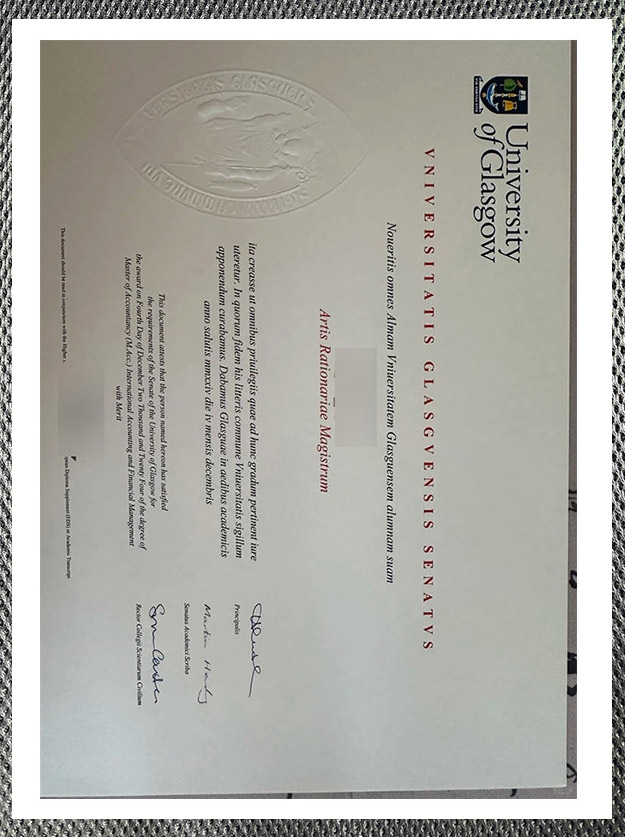 High-quality certificate from the University of Glasgow