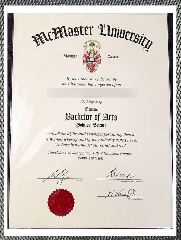 The highest-quality diploma from McMaster University