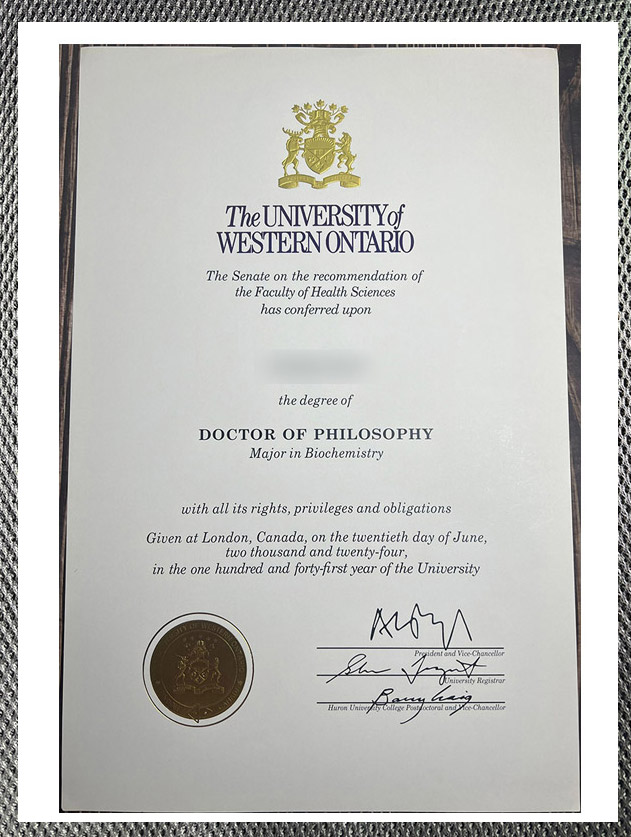 Latest Sample Exhibition of University of Western Ontario Degrees