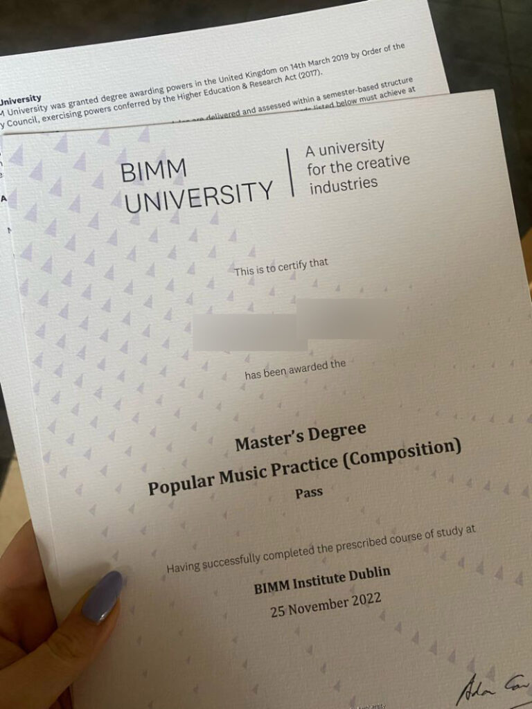 bimm certificate
