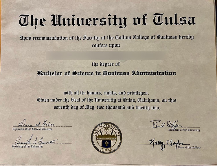 Order Tulsa University certificates online tulsa university certificate1