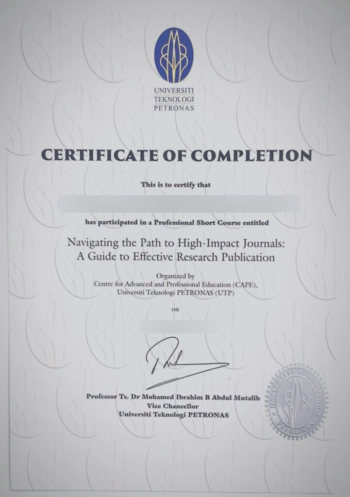 utp certificate